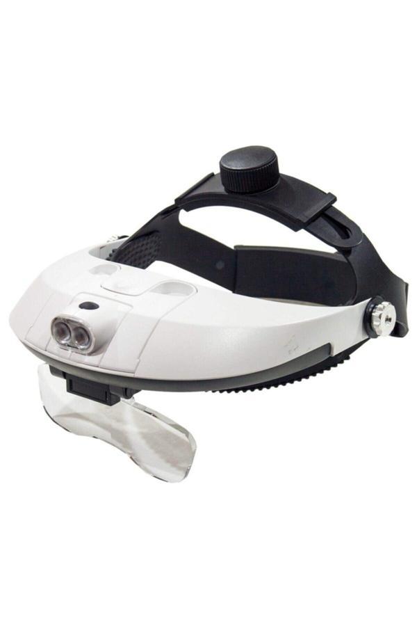 Lenscape Şapka Tipi Led Işıklı Büyüteç Gözlük 9X Zoom 5 Lens Kafa Lambası - Image 1