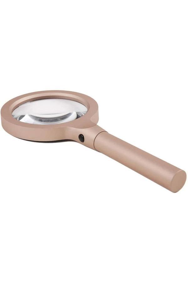 Lenscape -12 Led Işıklı 10X Büyüteç ,Yaşlılar Ve Çocuklar Için Okuma Saplı Metal Büyüteç 8013 - Image 1