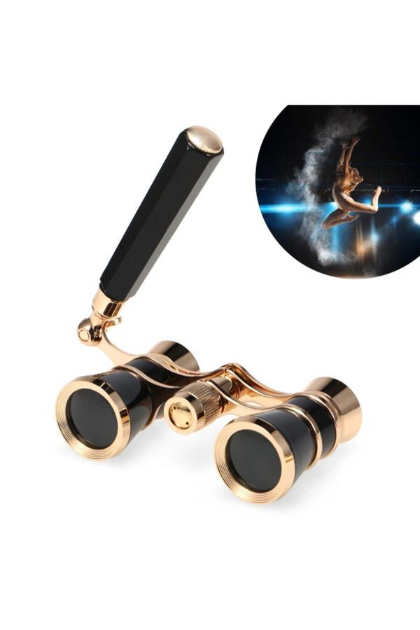 Lenscape 3X25 Prinç Siyah Metal Kaplamalı Gemi,Doğa,Tiyatro,Opera Tutamaklı Izleme Dürbünü - Image 1