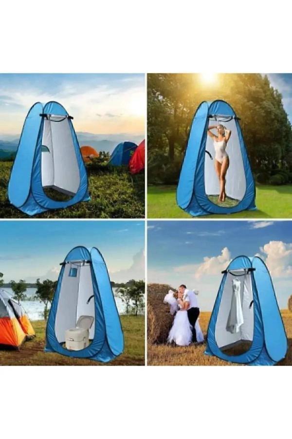 Lenscape Otomatik Kurulum Duş – Wc – Giyinme Kabini | 120X120X190 Cm | Mavi Renk - Image 1