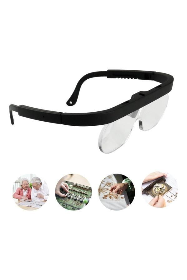 Lenscape Şarjlı Işıklı Gözlük Büyüteç 4 Farklı Lensli Kitap Okuma Büyüteç - Image 1
