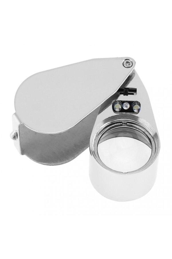 Lenscape Mini Led Işıklı Büyüteç Full Çelik Büyüteç Lup Mercek Kuyumcu Büyüteci - Image 1