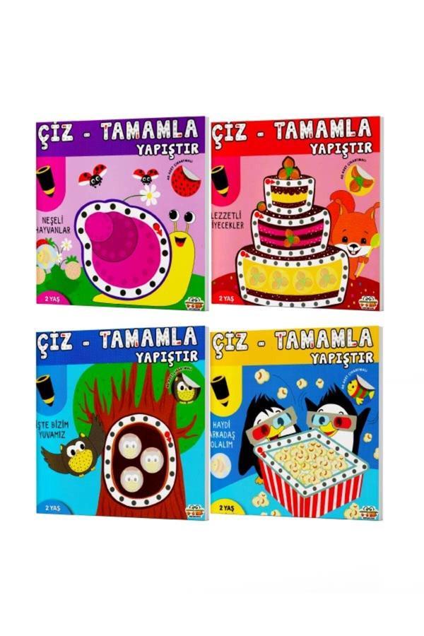 Çiz Tamamla Yapıştır Seti - 4 Kitap - Parıltı Yayınları - Image 1