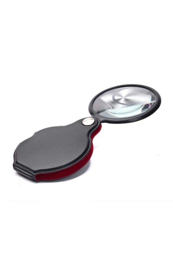 Lenscape 6X Mini Cep Katlanır Büyüteç Deri Kılıflı Cam Lensli 45 Gr Okuma Lüp - Image 1