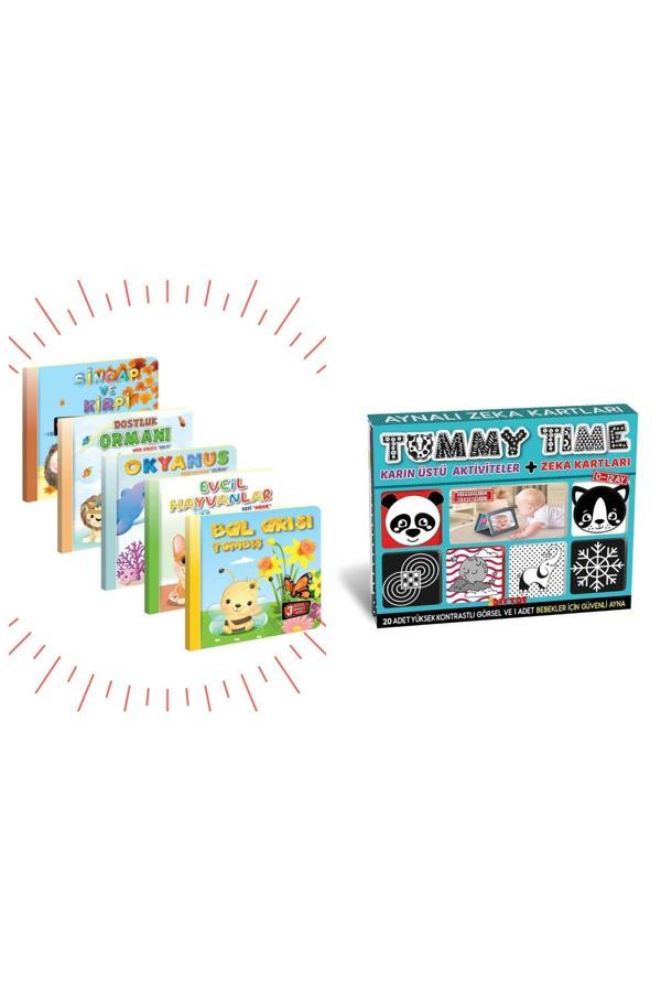 Tummy Time Aynalı Zeka Kartları Ve Kids Babies 3 Boyutlu, Hareketli Kitaplar 5'li Set Pop-UP - Image 1