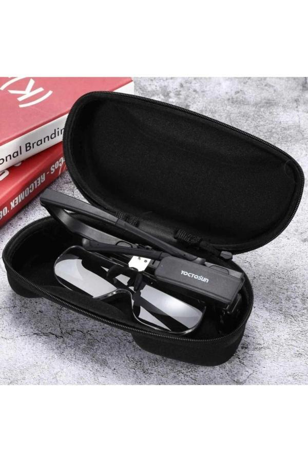 Lenscape Şarjlı Gözlük Büyüteç Kitap Okuma Büyüteci 3 Mercekli - Image 1