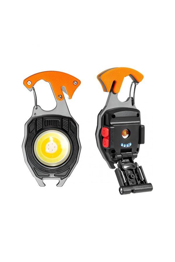 Lenscape Çok Fonksiyonlu Led Anahtarlık El Feneri 7 Mod, Şarjlı, Çakmak, Düdük, Mıknatıs Tabanlı Kamp Acil - Image 1