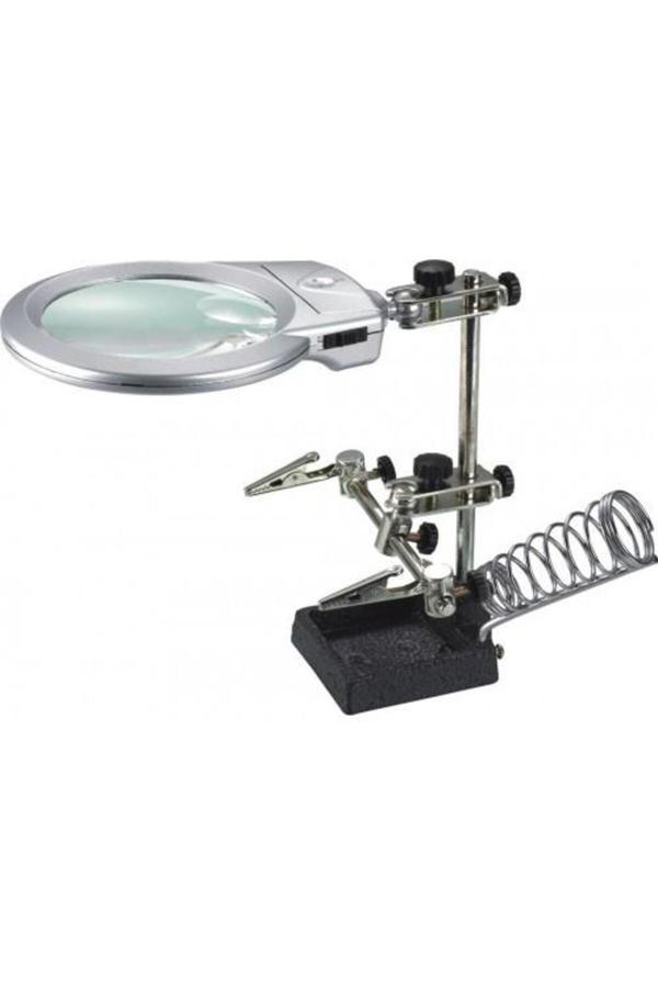 Lenscape Mg16129-B Masaüstü Işıklı Büyüteç Yardımcı El Lehimleme Standı 130Mm - Image 1