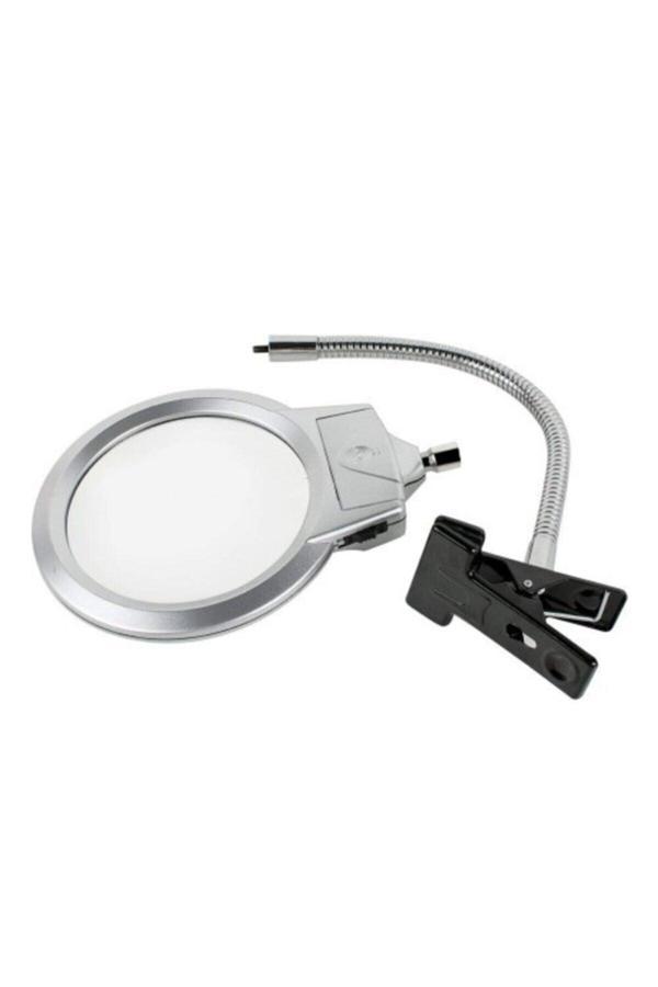 Lenscape 2.5X130 Mm 5X24 Mm Led Aydınlatmalı Büyüteç,Masa Üstü Metal Hortum Mandallı - Image 1