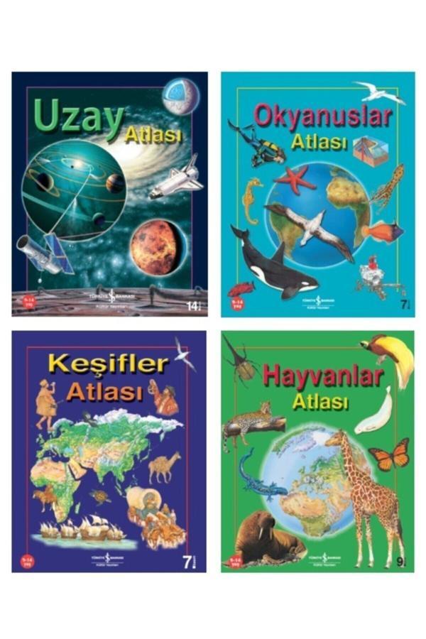 Hayvanlar Atlası  Keşifler Atlası Okyanus Atlası Uzay Atlası Set 4 Kitap - İş Bankası Kültür Yayınları - Image 1