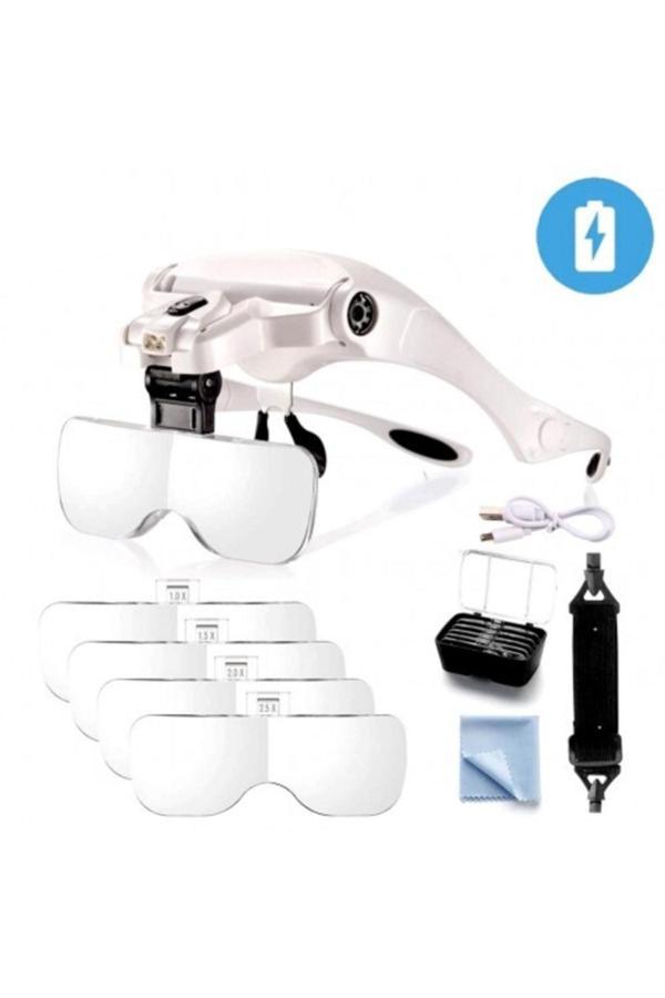 Lenscape Şarjlı Gözlük Büyüteç Çalışma Büyüteci 5 Lensli - Image 1
