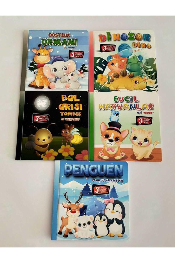 3 BOYUTLU HAREKETLİ KİTAPLAR 5 Lİ SET, POP-UP KİTAPLAR - Image 1