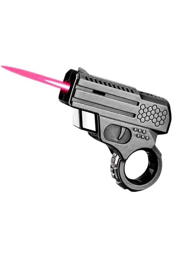 Lenscape Revolver Tabanca Şeklinde Butan Gazlı Rüzgara Dayanıklı Döner Alevli Çakmak – 3 Ml - Image 1