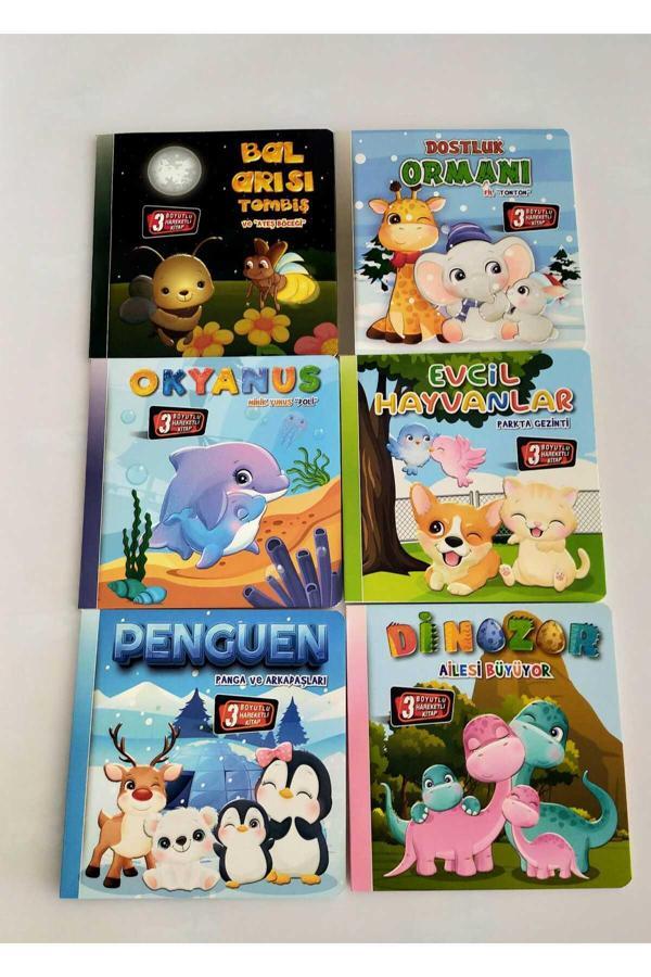 3 BOYUTLU HAREKETLİ KİTAPLAR 6 LI SET, POP-UP KİTAPLAR - Image 1