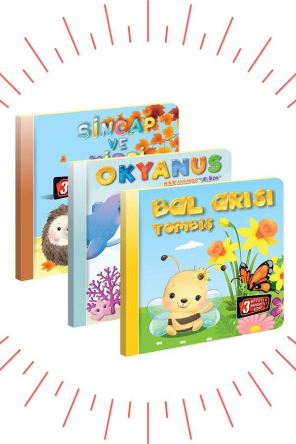 3 Boyutlu, Hareketli Kitaplar "3 Lü Set" Pop-up Sincap Ve Kirpi-okyanus-b.arısı - Image 1