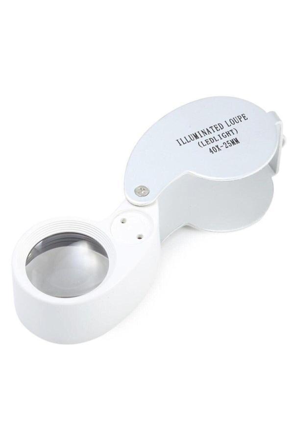 Lenscape Mini 40X Lüp Led Işıklı Kuyumcu Katlanır Büyüteç Kutulu - Image 1