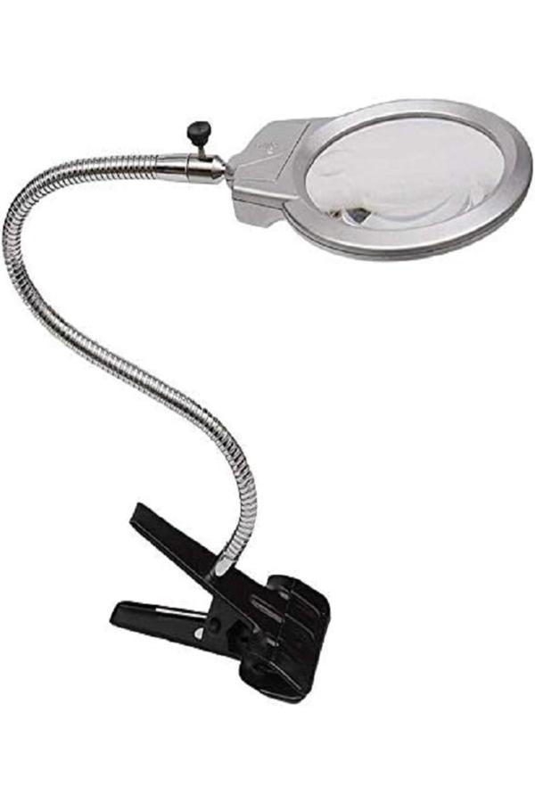 Lenscape Mandallı Büyüteç Dikiş Nakış Büyüteci Tamirci Büyüteci Led Lambalı Mercek 130Mm - Image 1