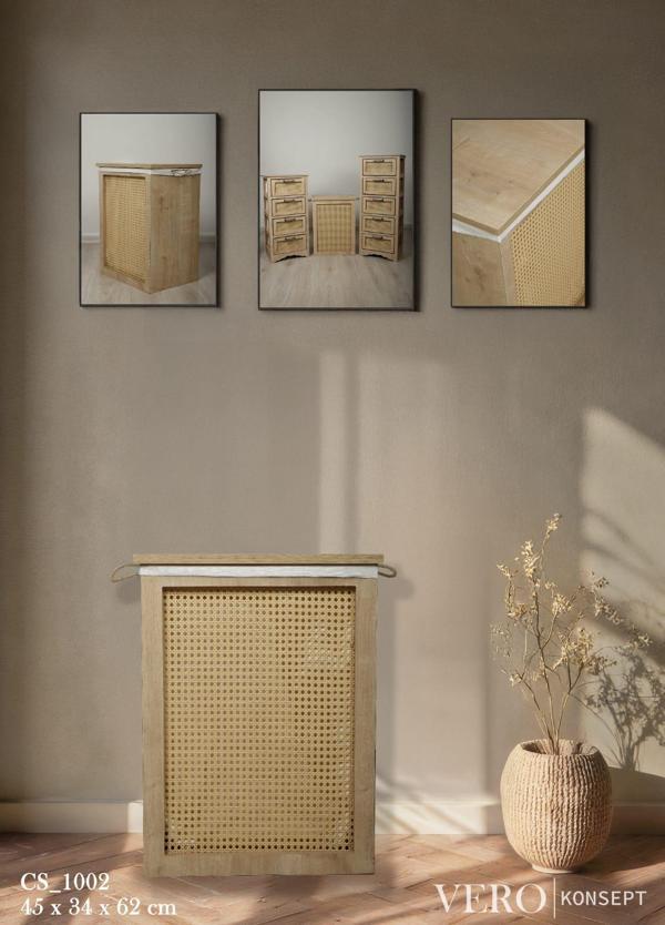Vero Çamaşır Sepeti MDF Ceviz CS1003 - Image 1