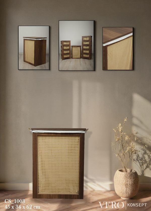 Vero Çamaşır Sepeti MDF Meşe CS1002 - Image 1