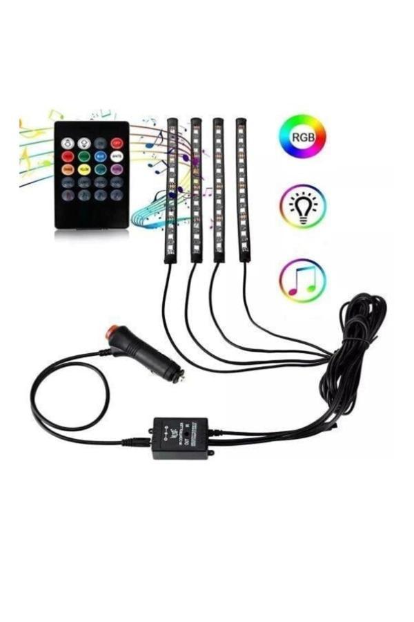 Asil Acar Home Araç İçi Ayak Altı Sese Duyarlı Şerit Led 4'Lü Set - Image 1