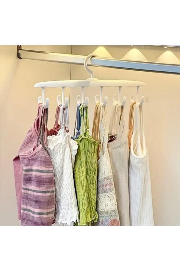 Asil Acar Home 1 Adet Yer Tasarruflu 6 Kancalı Plastik Dolap İçi Düzenleyici Pratik Askı - Image 1