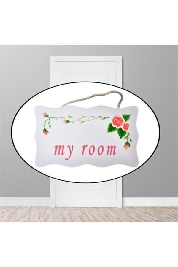 Asil Acar Home Decotown My Room Benim Odam Dekoratif Çiçek Desenli Kapı Askısı - Image 1
