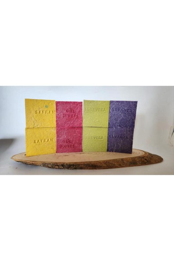 Asil Acar Home Doğal Üretim Sabunu Karışık (Safran-Gül-Lavanta-Aleovera) 8'Li Set - Image 1