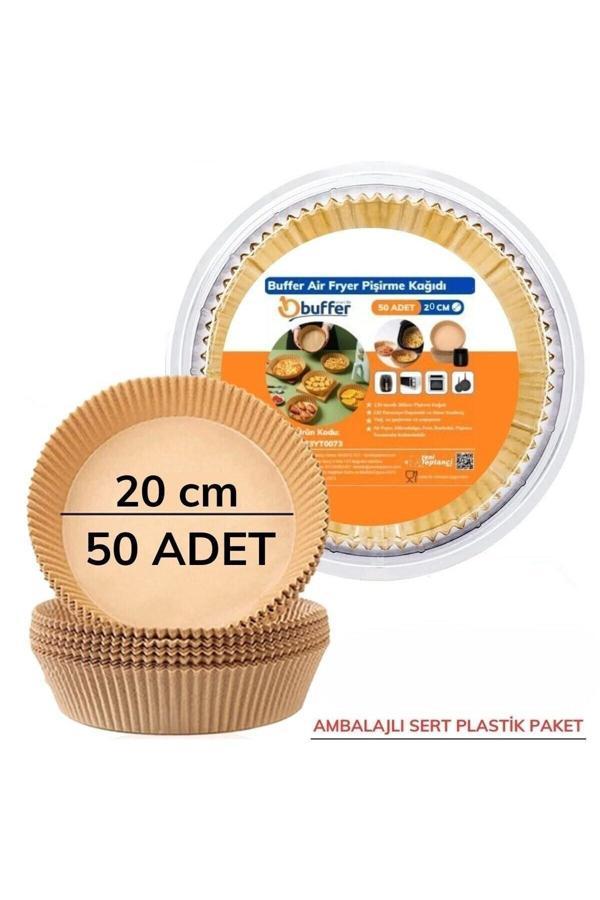 Asil Acar Home 50 Adet 20 Cm Air Fryer Pişirme Kağıdı Tek Kullanımlık Yağ Geçirmez Yuvarlak Tabak Model Pvc - Image 1
