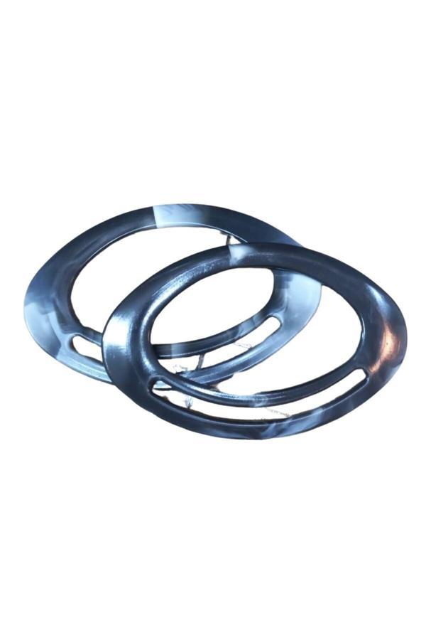 Asil Acar Home Çanta Sapı Oval Siyah-Beyaz 18 Cm - Image 1