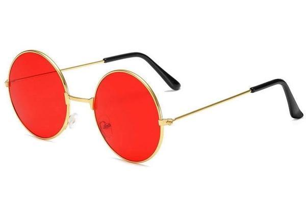 Yulak Cam John Lennon Tarzı Gold Çerçeveli Kırmızı Gözlük - Image 1