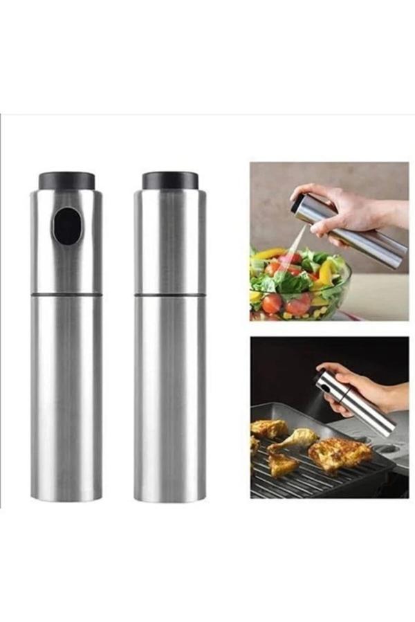 Paslanmaz Çelik Gövdeli Spray Yağlık - Zeytinyağ/sirke Püskürtücü - Image 1