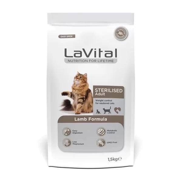 Lavital Sterilised Kuzu Etli Kısırlaştırılmış Kedi Maması 1.5 Kg - Image 1