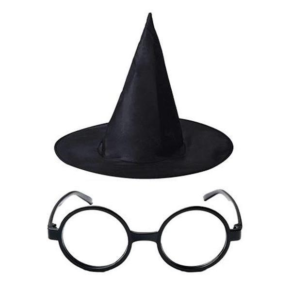 Harry Potter Büyücü Şapkası Ve Harry Potter Büyücü Gözlüğü Siyah Renk - Image 1
