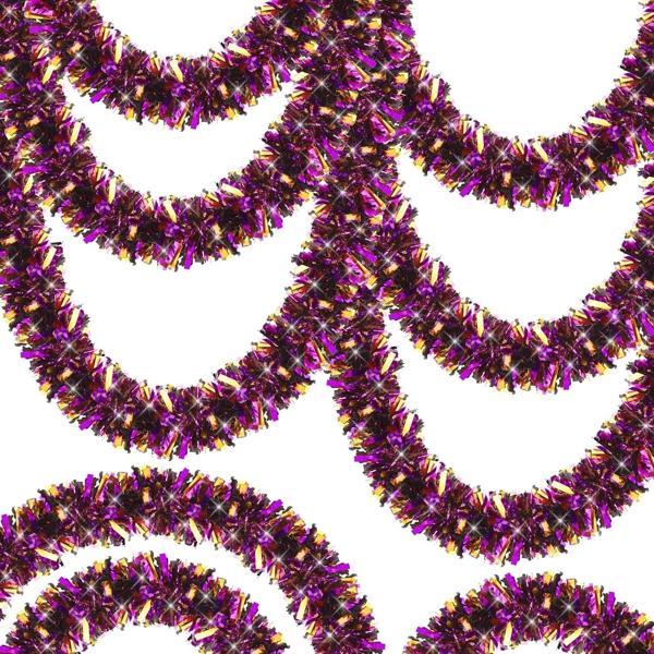 Mor Turuncu Renk 4 Cm Genişlik Garland Çift Renk Sim Süs 180 Cm - Image 1