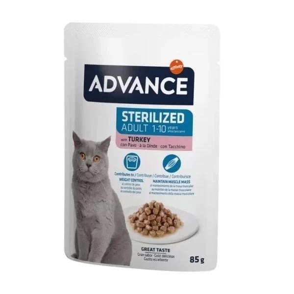 Advance Hindi Etli Pouch Kısırlaştırılmış Yetişkin Kedi Maması 85 Gr - Image 1