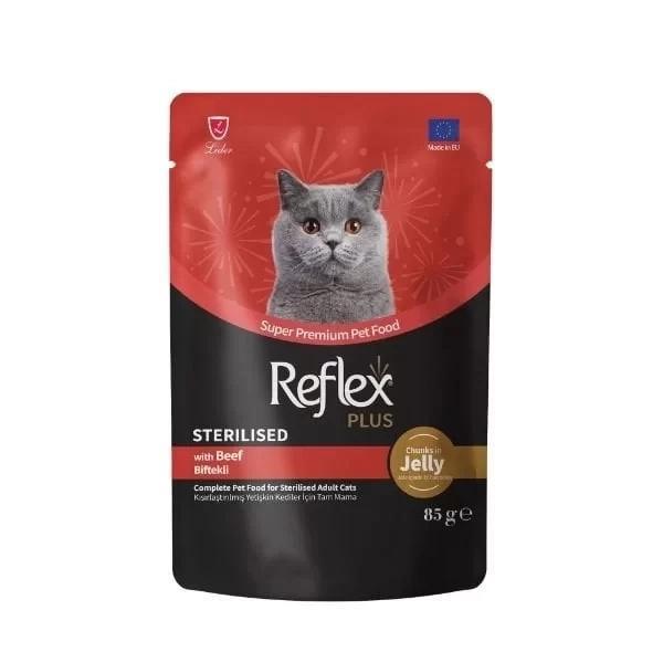 Reflex Plus Jöle İçinde Biftekli Pouch Kısırlaştırılmış Konserve Kedi Maması 85 Gr - Image 1