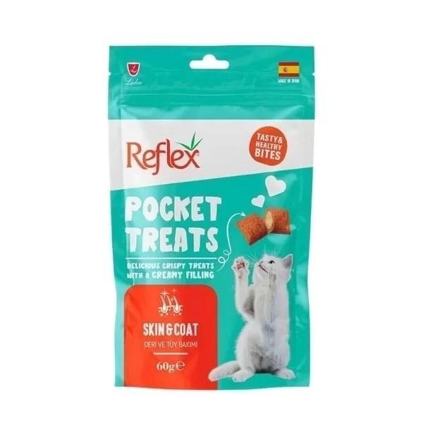 Reflex Pocket Treats Deri ve Tüy Bakımı Destekleyici Kedi Ödül Maması 60 Gr - Image 1