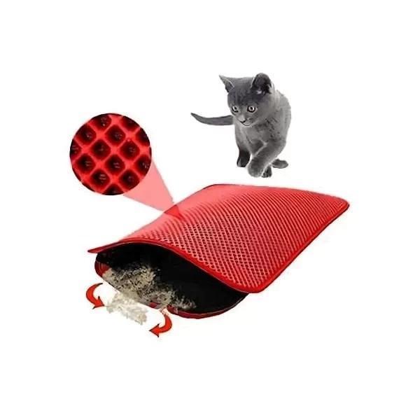 Petpretty Elekli Kedi Tuvaleti Paspası 50x60 Cm Kırmızı - Image 1