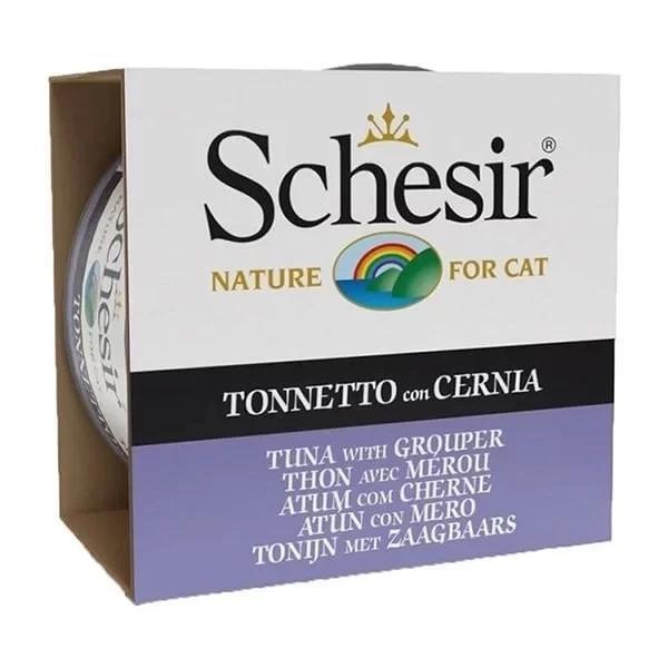 Schesir Ton Balıklı ve Orfoz Balıklı Jöleli Konserve Yetişkin Kedi Maması 85 Gr - Image 1