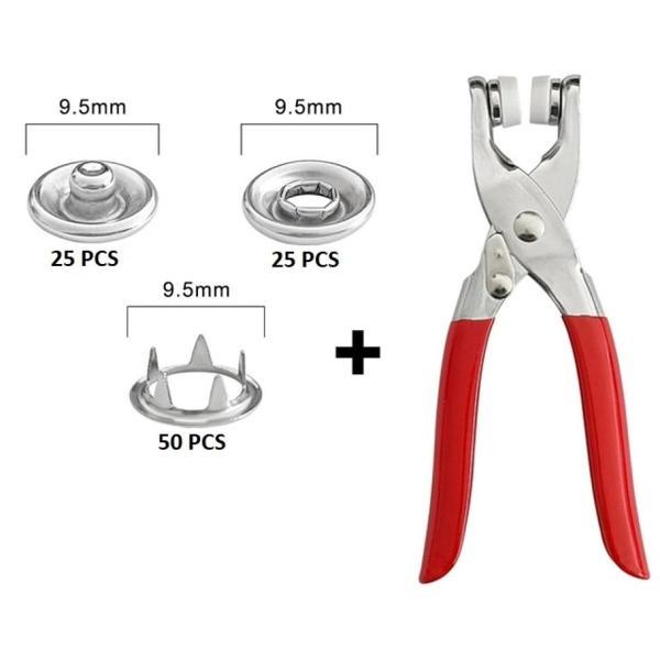 Metal Çıtçıtlı Düğme Pensesi Ve Düğmesi (25 Set) - Image 1