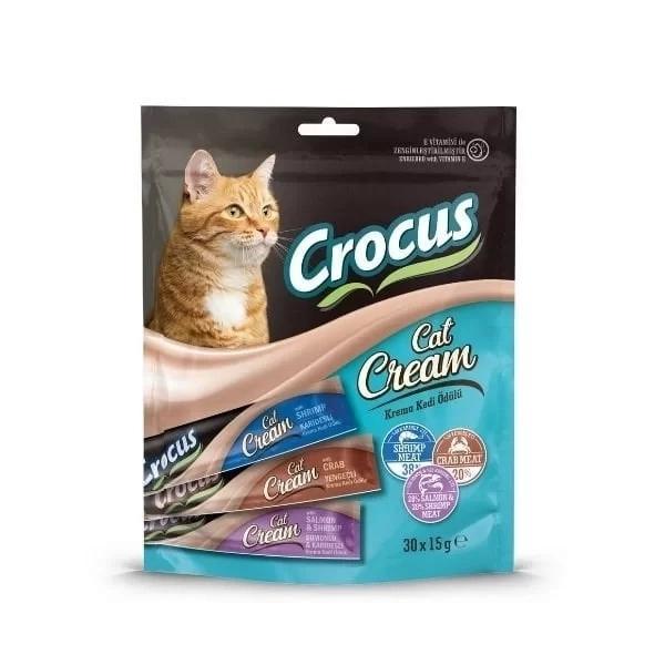 Crocus Karışık Lezzet Somon Karides ve Yengeç Sıvı Kedi Ödül Maması 15 Gr 30 Adet - Image 1