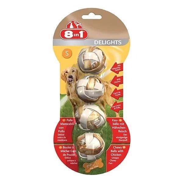 8 In 1 Delights Balls S Size Tavuklu Köpek Çiğneme Topu 4 Adet - Image 1