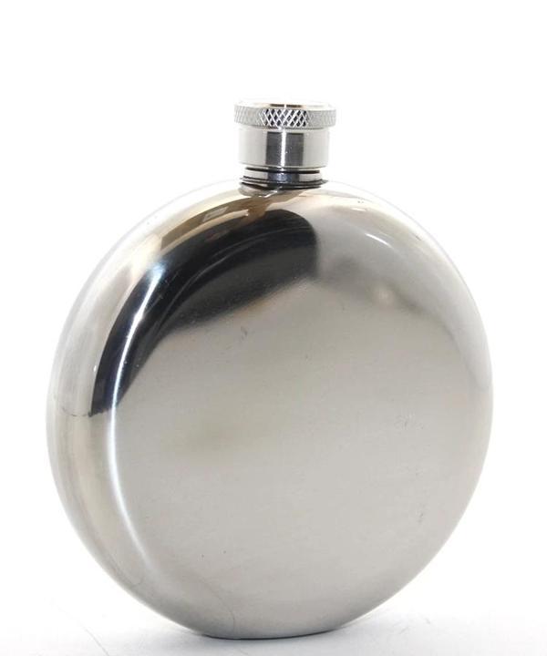 Paslanmaz Çelik Yuvarlak 5 Oz Tekli Matara Alk2676 - Image 1