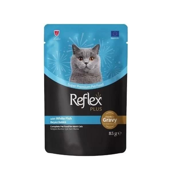 Reflex Plus Sos İçinde Beyaz Balıklı Pouch Yetişkin Konserve Kedi Maması 85 Gr - Image 1