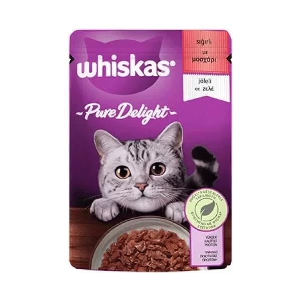 Whiskas Pouch Pure Delight Jöle İçerisinde Sığır Etli Yetişkin Kedi Konservesi 85 Gr - Image 1