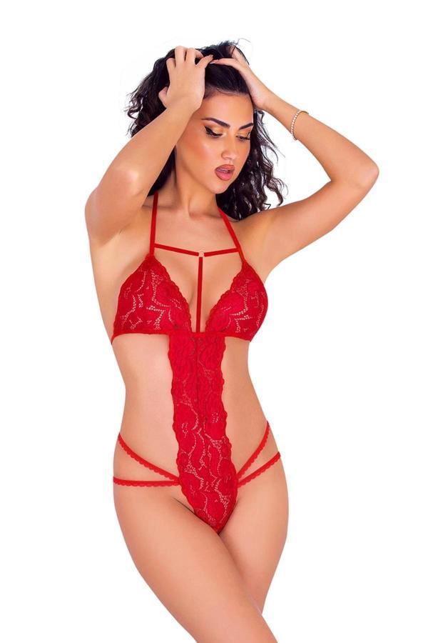 Kırmızı Dantelli Bodysuit - 917 - Image 1
