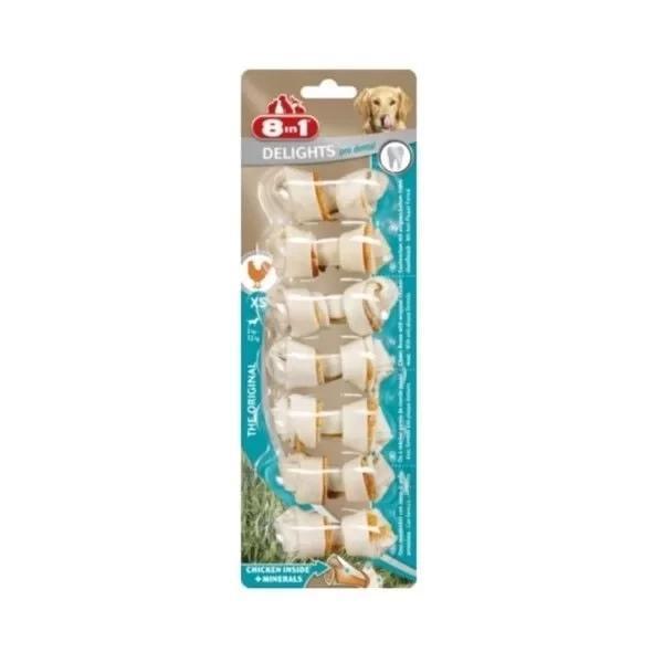 8 in 1 Delights Pro Dental Tavuk Düğümlü Köpek Kemik Ödülü Xsmall 7x84 Gr - Image 1