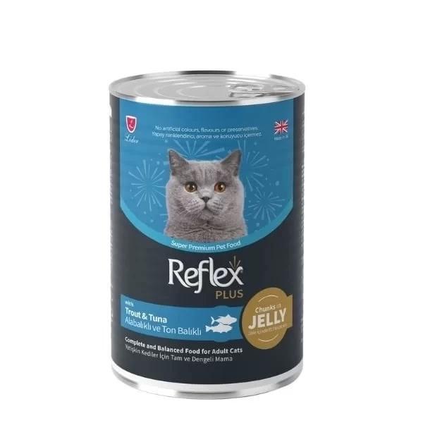 Reflex Plus Jöle İçinde Alabalıklı ve Ton Balıklı Yetişkin Konserve Kedi Maması 400 Gr - Image 1