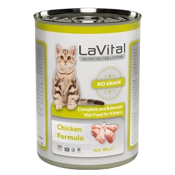 Lavital Kitten Tahılsız Tavuklu Yavru Konserve Kedi Maması 400 Gr - Image 1
