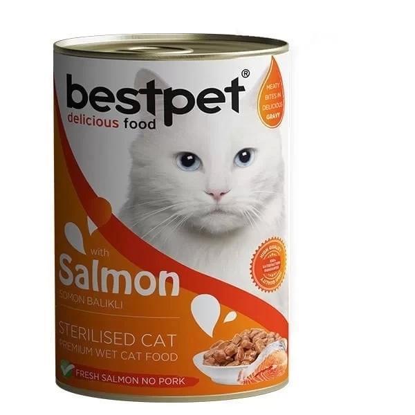 Bestpet Sterilised Somonlu Kısırlaştırılmış Konserve Kedi Maması 400 Gr - Image 1